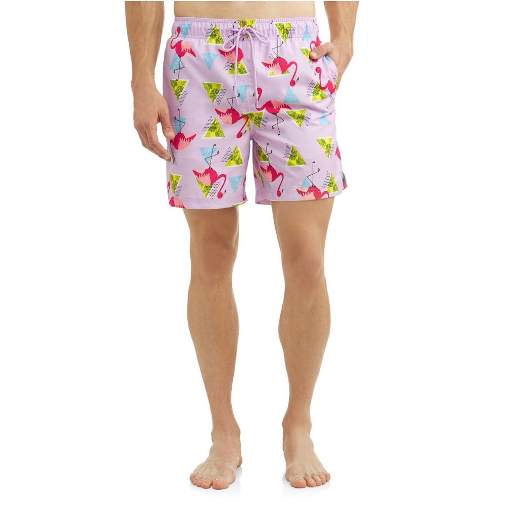 Men’s George Lilac Flamingo Swim Trunks